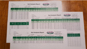 Soil analysis report from grid sampling