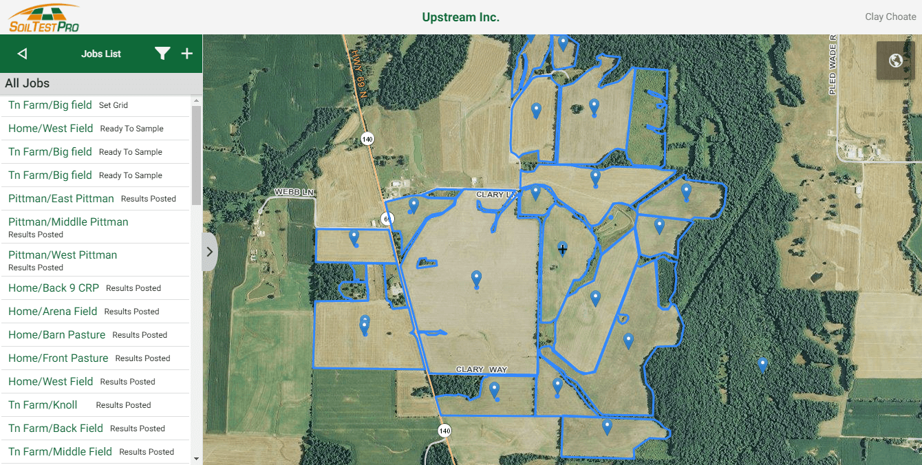 Soil Test Pro Web Headquarters - Add New Soil Sample Jobs for grid sampling or zone sampling