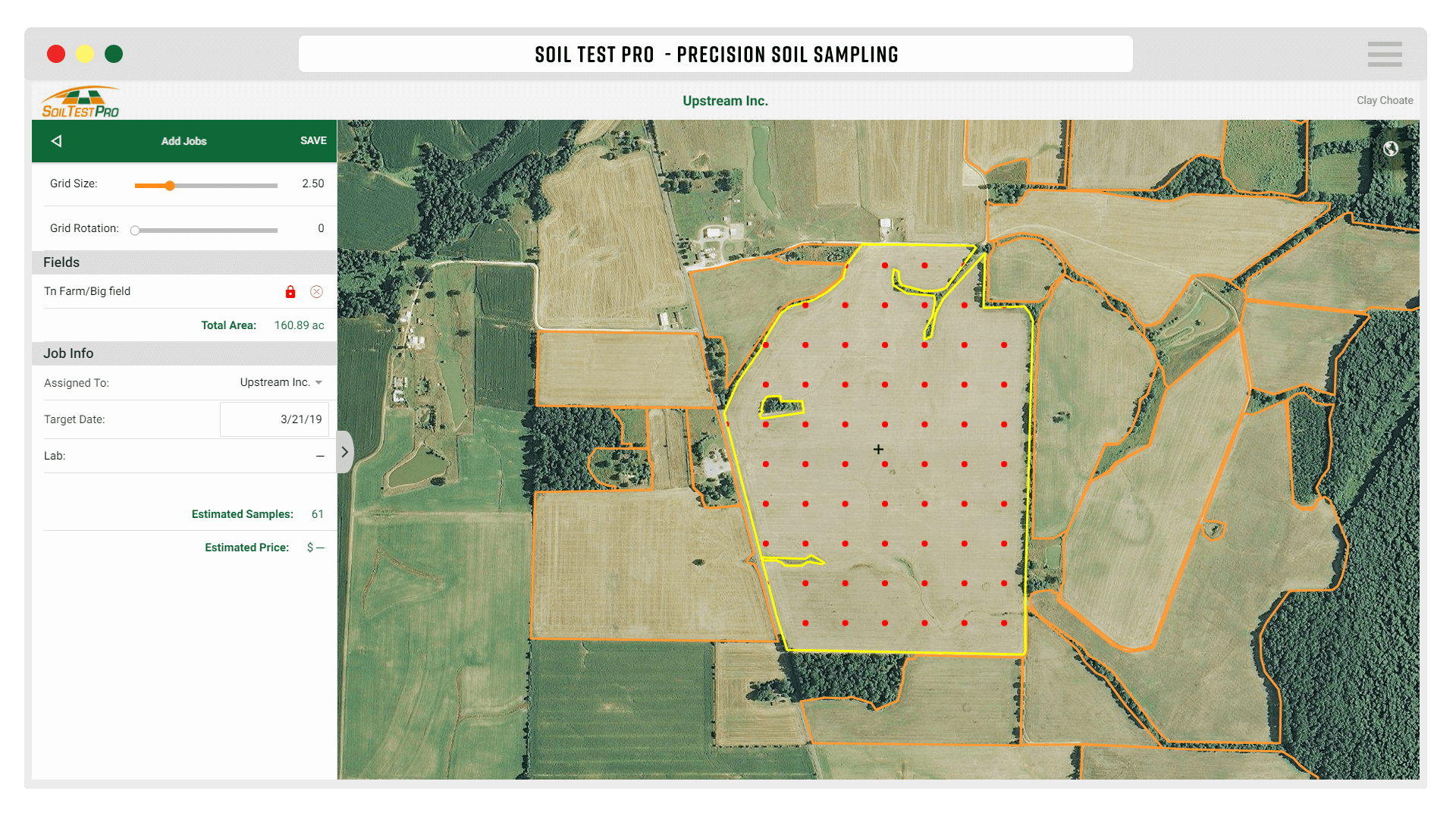 Soil Sample Jobs List on your Soil Test Pro Web Headquarters or your Mobile Device